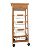 miniatura Verdulero frutero 4 cestas y cajon 37x37x85 color blanco