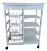 miniatura Meyvaser Verdulero frutero Doble 4 cestas 4 baldas y 2 cajones 85cm Alto x 67cm Ancho x 37cm Fondo Color Blanco