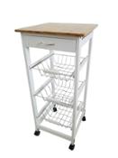 miniatura Verdulero frutero 37x37x85 Blanco Tapa Madera Oporto 6