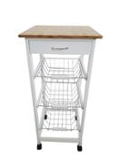 miniatura Verdulero frutero 37x37x85 Blanco Tapa Madera Oporto 6