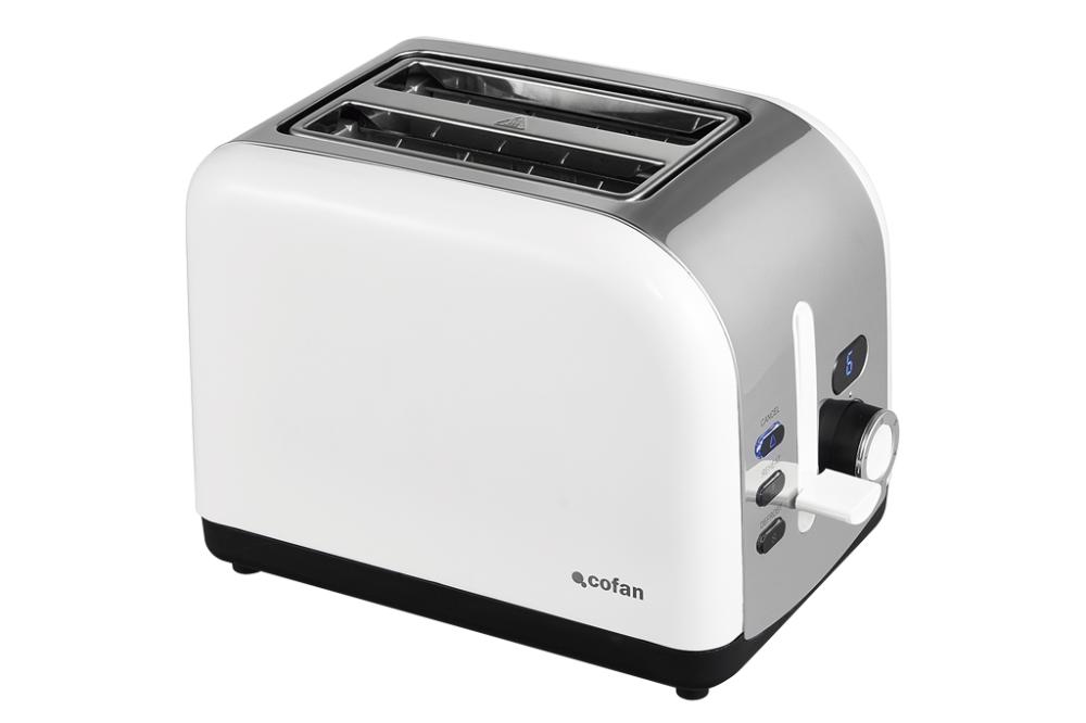 Tostador 2 Rebanadas Modelo Zorita Color Blanco/Acero Pantalla Digital 26,8 x 17,3 x 19 cm