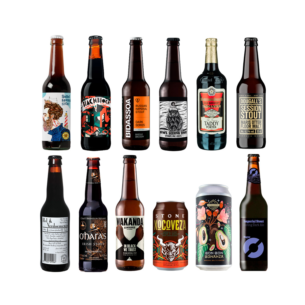 Pack degustación de 24 cervezas negras artesanas