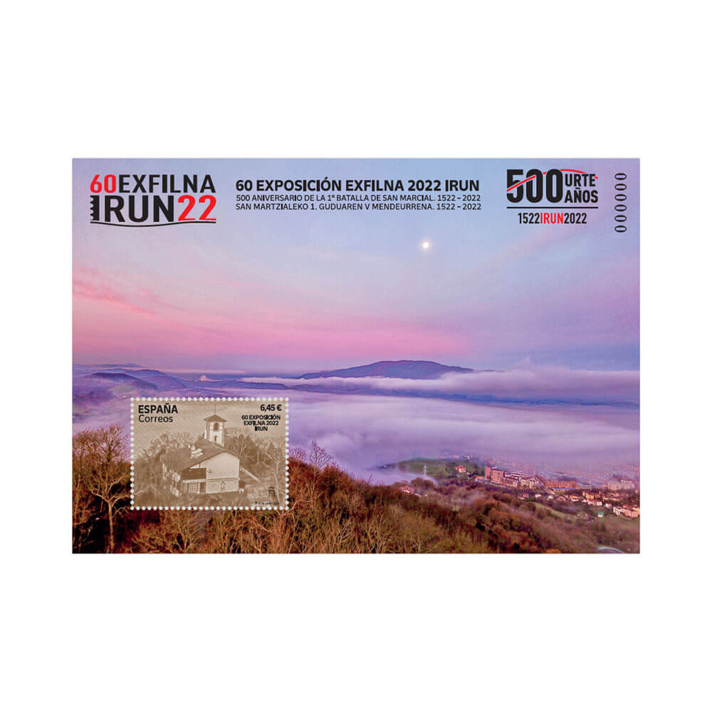 Sello Exfilna 2022 Irún hoja bloque: Correos