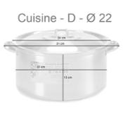 miniatura Cacerola de aluminio con tapa y asas 22