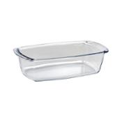 miniatura Fuente oval alargada de vidrio borosilicato modelo baritina 1800 ml
