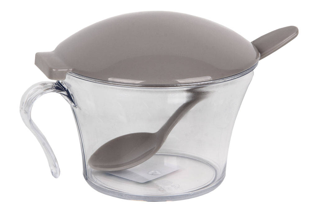 Azucarero 120 ml Modelo Albahaca Color Piedra 15 x 11.5 x 9 cm