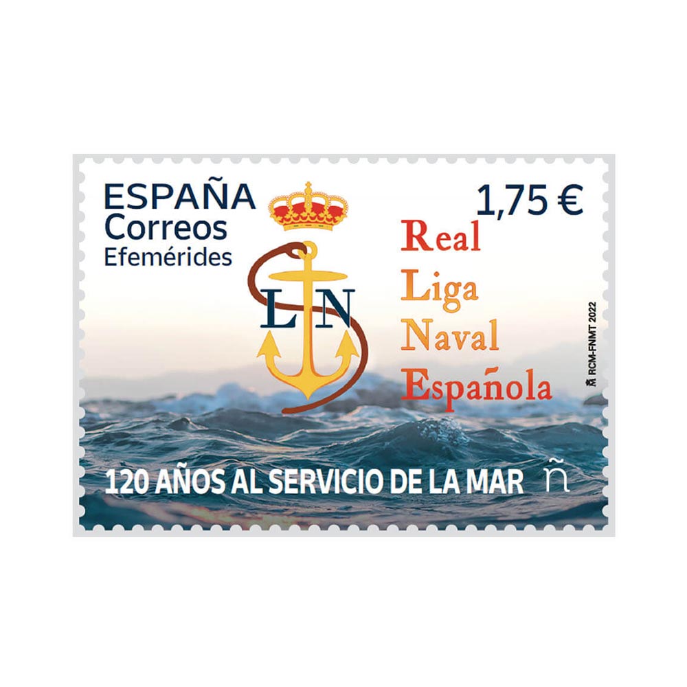 Real Liga Naval 120 aniversario sello de Correos Market