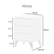 miniatura Mesita de noche, 3 cajones – Albeta