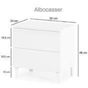 miniatura Mesita de noche, 2 cajones – Albocasser