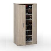 miniatura Zapatero de 6 estantes sueltos dos puertas batientes con tiradores abierto roble Albinyana