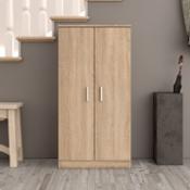 miniatura Zapatero de 6 estantes sueltos dos puertas batientes con tiradores ambiente roble Albinyana