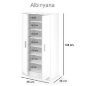 miniatura Medidas Zapatero de 6 estantes sueltos dos puertas batientes con tiradores Albinyana