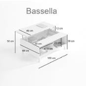 miniatura Medidas Mesa de centro tapa elevable 2 baldas exteriores y espacio para almacenar Bassella