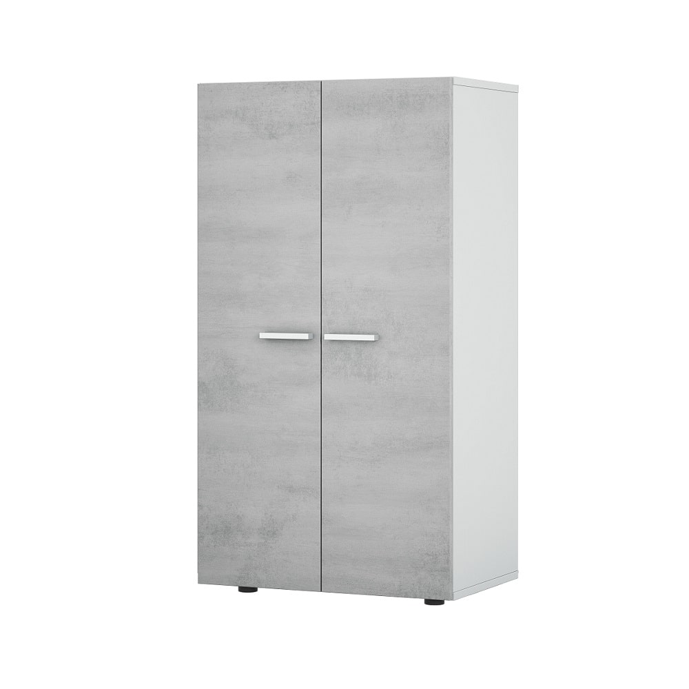 Zapatero armario 2 puertas 6 estantes bicolor cemento blanco 14 pares cerrado Alcampell