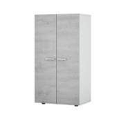 miniatura Zapatero armario 2 puertas 6 estantes bicolor cemento blanco 14 pares cerrado Alcampell