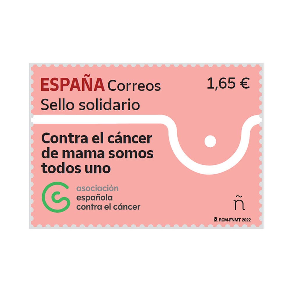 Sello contra el cáncer de mama Correos Market Asociación ESpañola contra el Cáncer 19 de octubre 2022