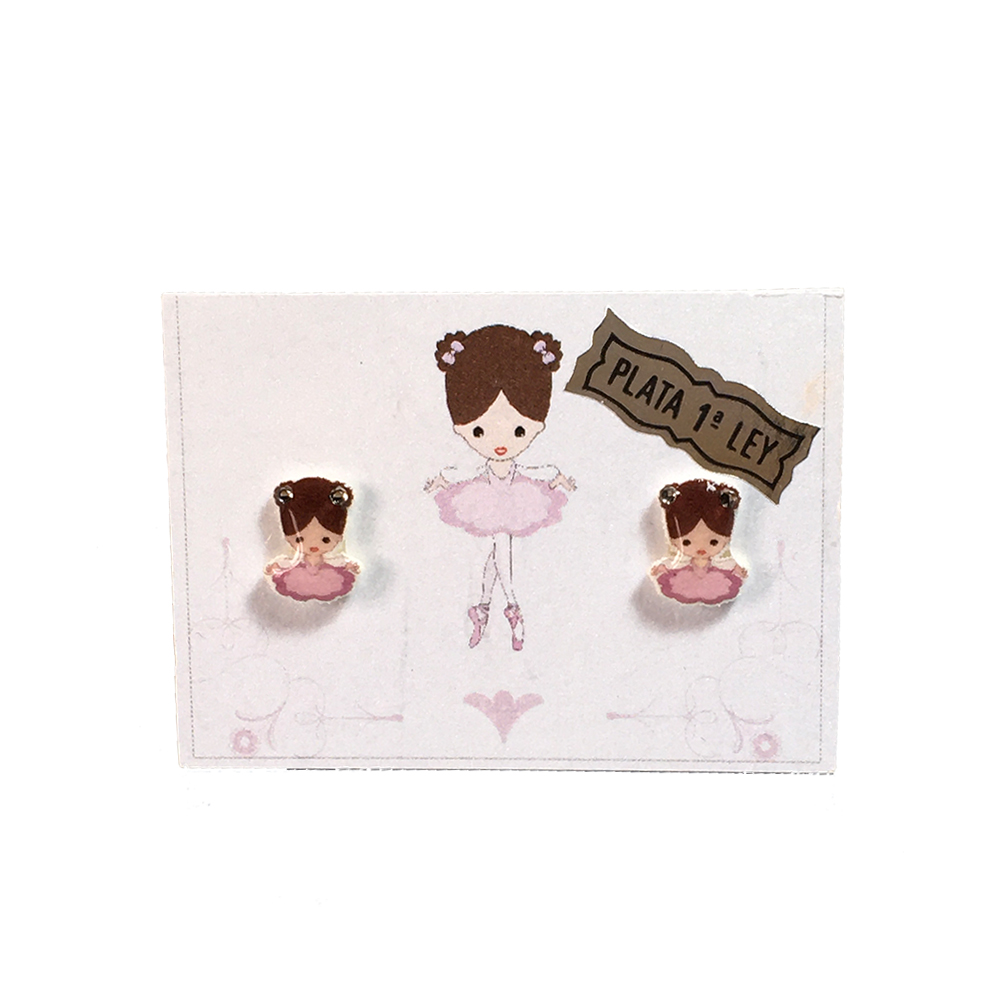Pendientes de presión Bailarinas rosa