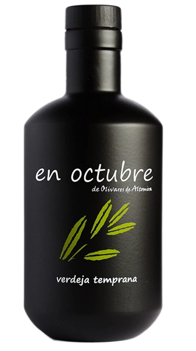 En Octubre de Olivares de Altomira Aceite de Oliva Virgen Extra Ecológico, rico en Biofenoles y Oleocanthal - Botella 500 ml