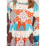 miniatura Vestido estampado de patchwork