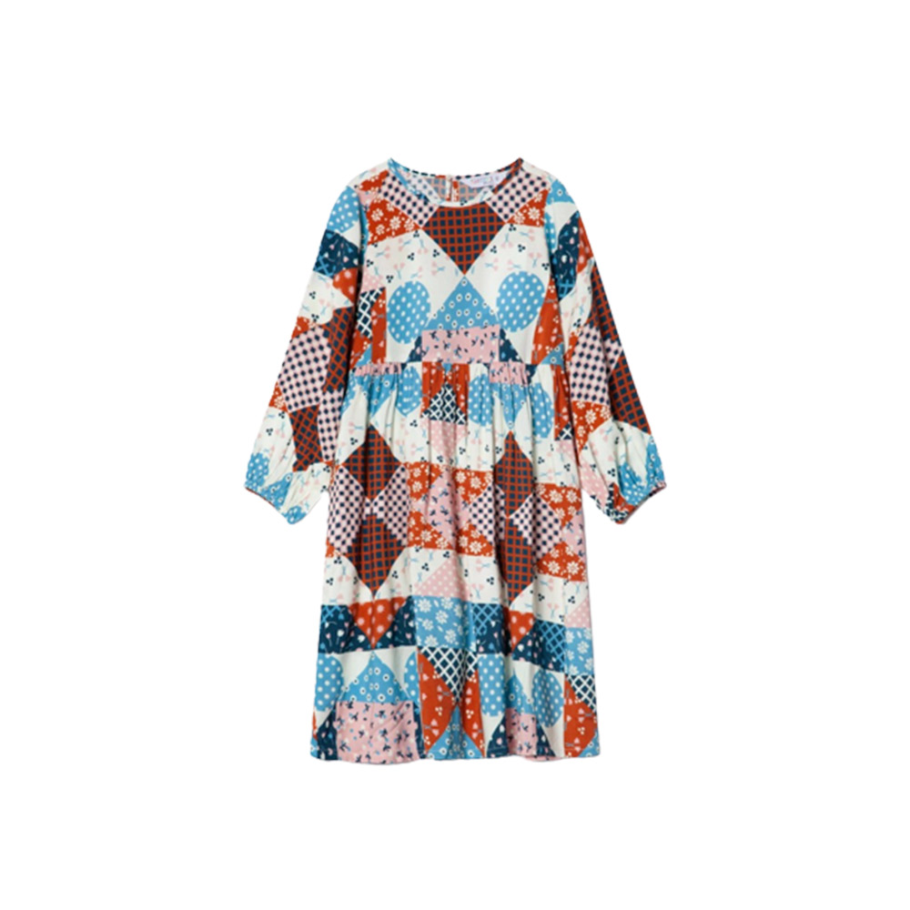 Vestido estampado de patchwork