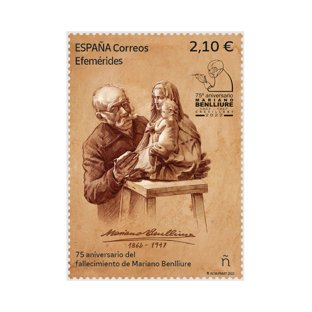 Sello aniversario Mariano Benlliure