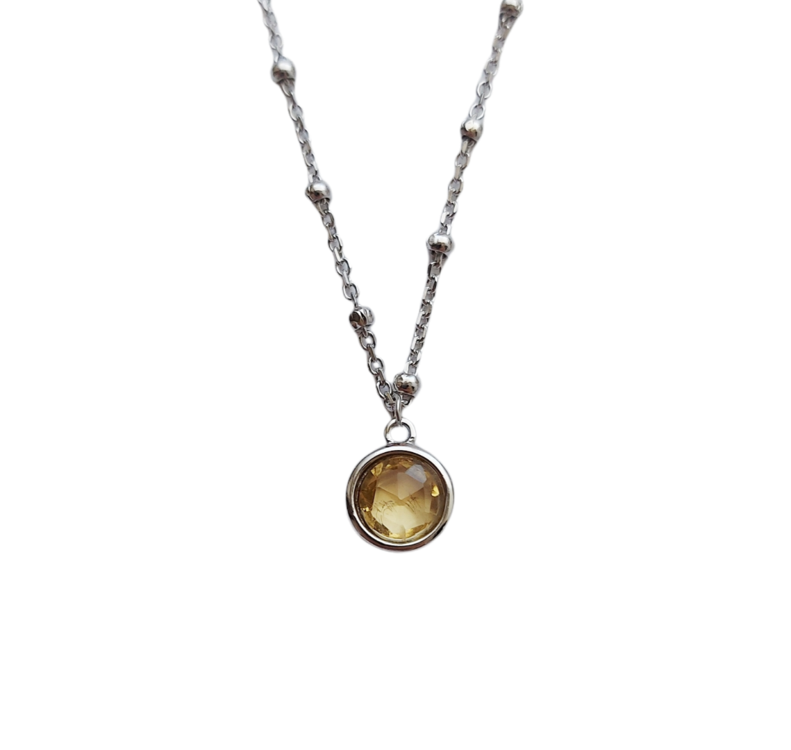 Gargantilla de plata con piedra Citrino