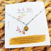 miniatura Gargantilla de plata con piedra Ojo de Tigre