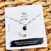 miniatura Gargantilla de plata con piedra Onix
