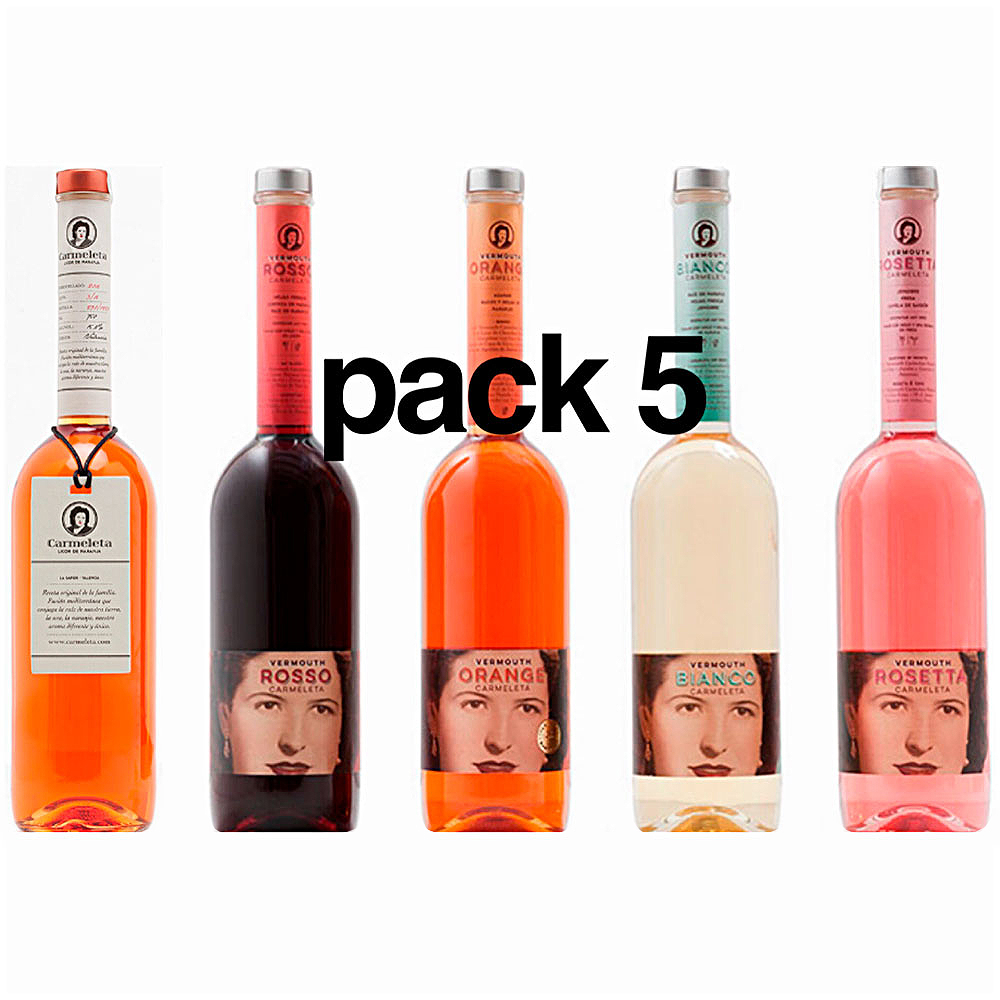 Carmeleta Pack Licor y 4 Vermouths de 75 cl.