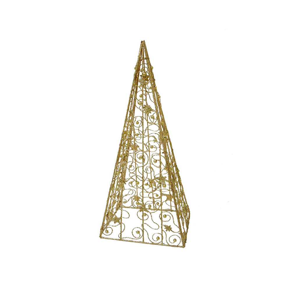 Árbol pirámide de sobremesa dorado – plegable