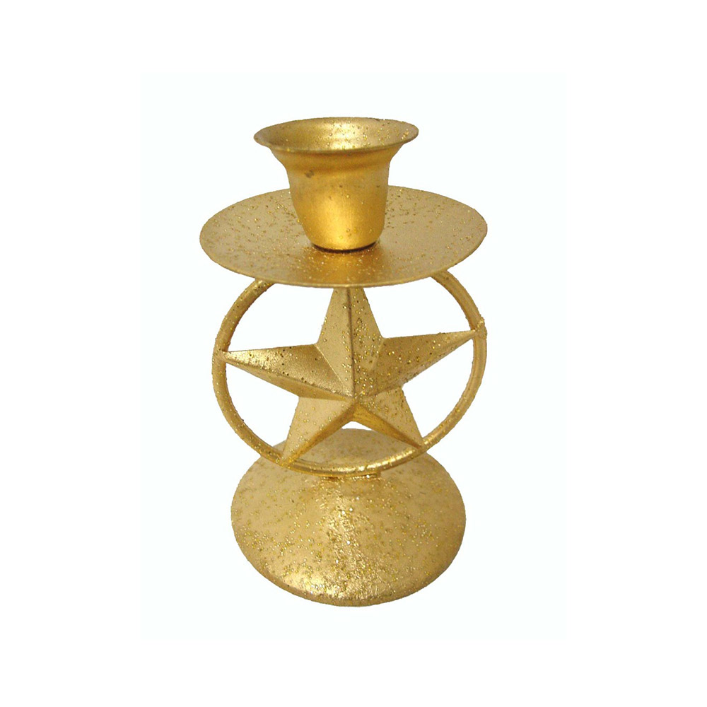 Candelabro portavela – Estrella dorado