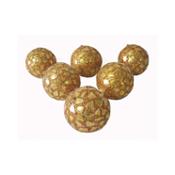 miniatura Colgante bola de Navidad dorada brillantina pequeña 2