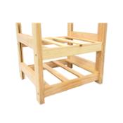 miniatura Botellero de Madera de Pino en Color Natural para 6 Botellas y con 2 Niveles de Altura
