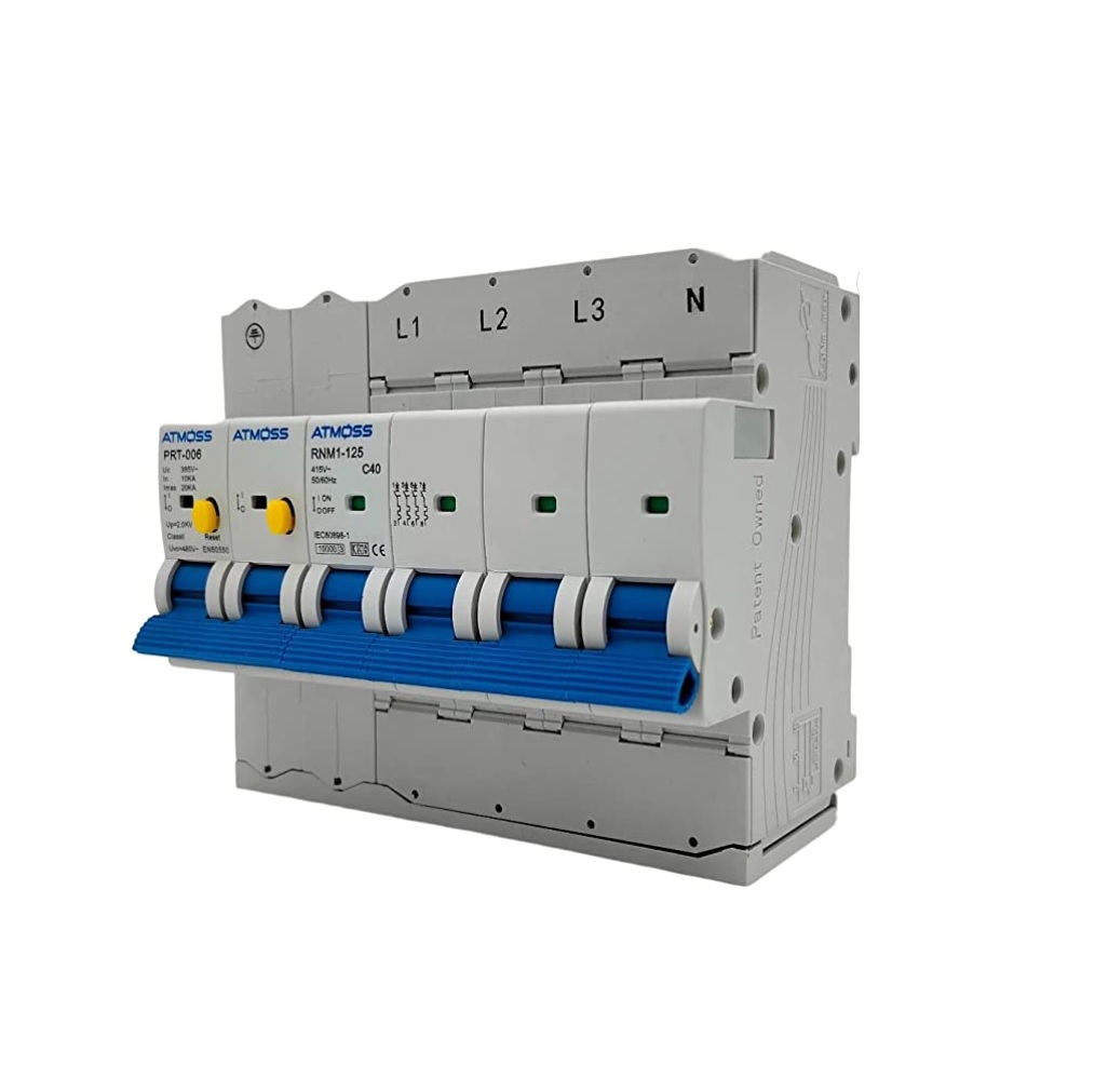 Protector combinado sobretensiones Transitorio + Permanente 4P 40A
