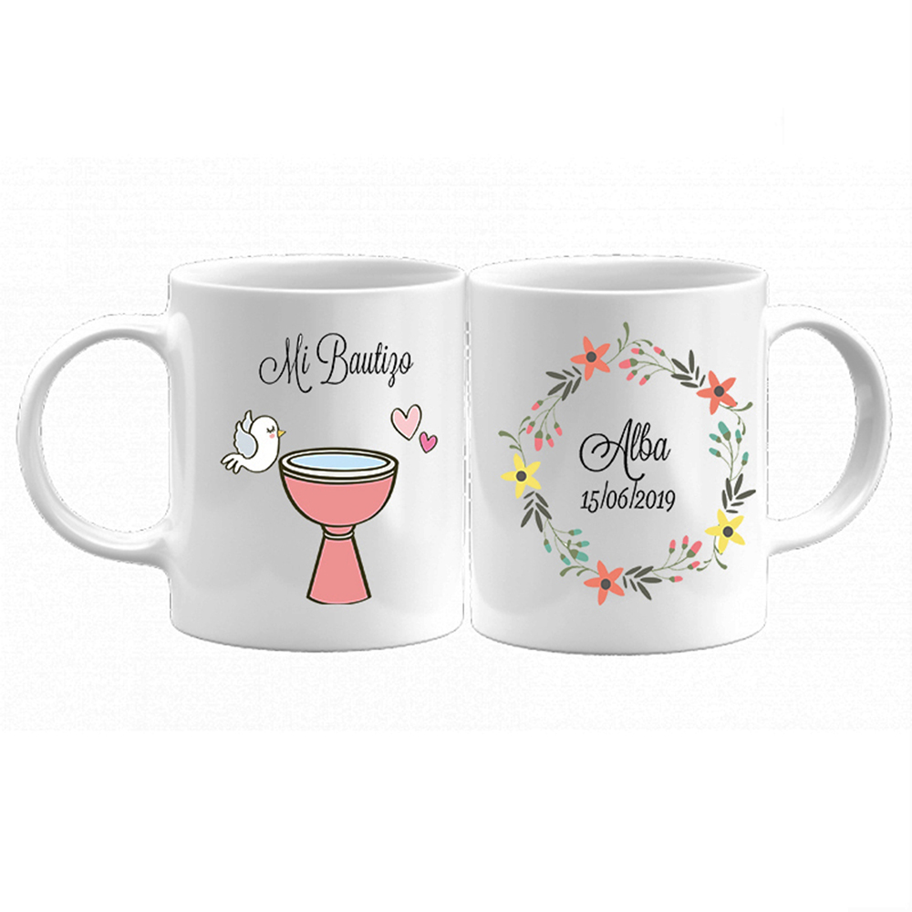 Tape Pink Taza personalizada Bautizo