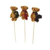 miniatura Set 3 Pinchos - Peluche Mini Osito Oso Bufanda Variado