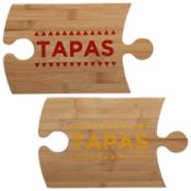 miniatura Set de 2 tablas de bambú puzzle para tapas