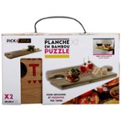 miniatura Set de 2 tablas de bambú puzzle para tapas 5