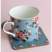 miniatura Taza de porcelana con posatazas 3