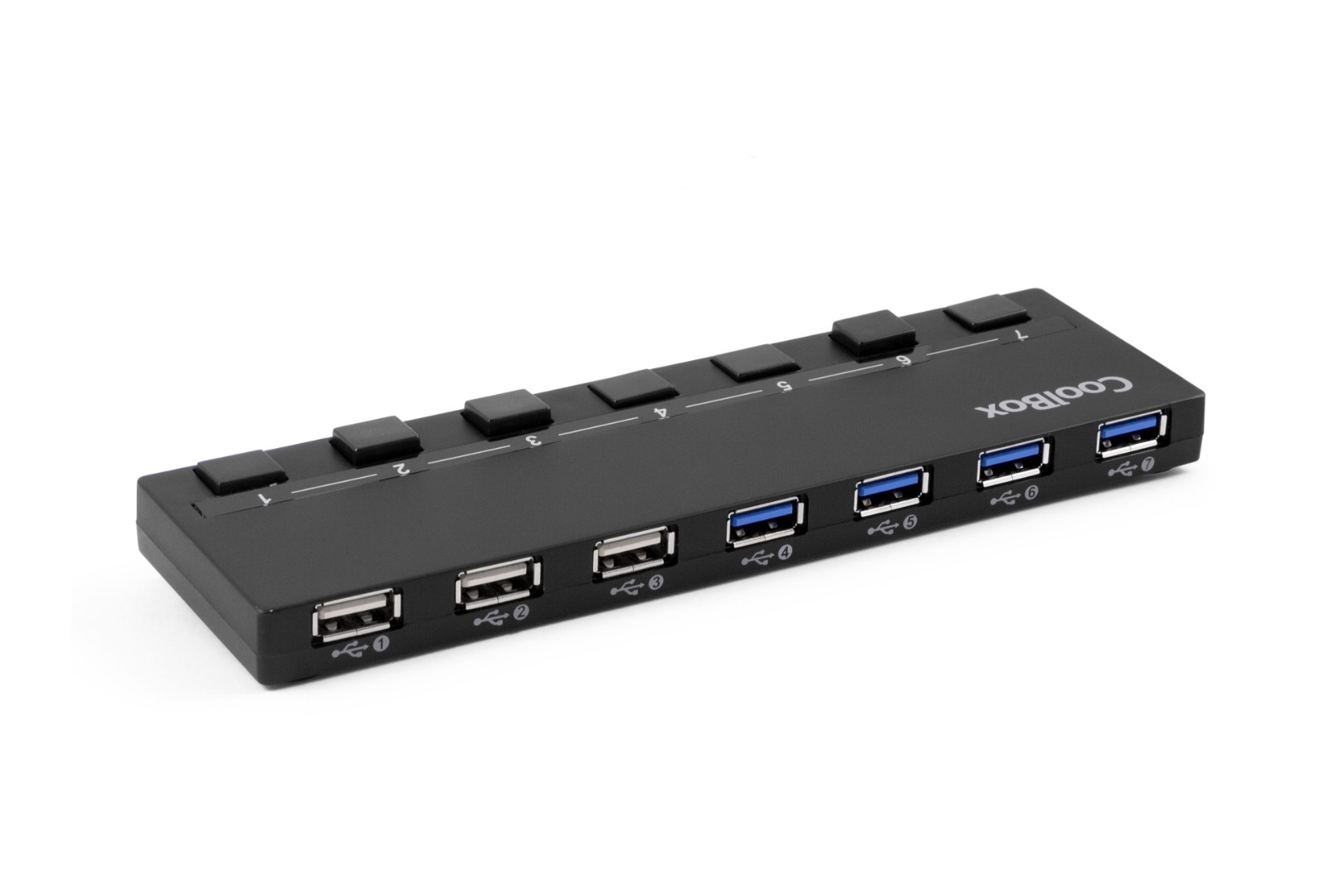 CoolBox Hub USB de 7 puertos CoolBox: 4 x USB3.0 + 3 x USB2.0