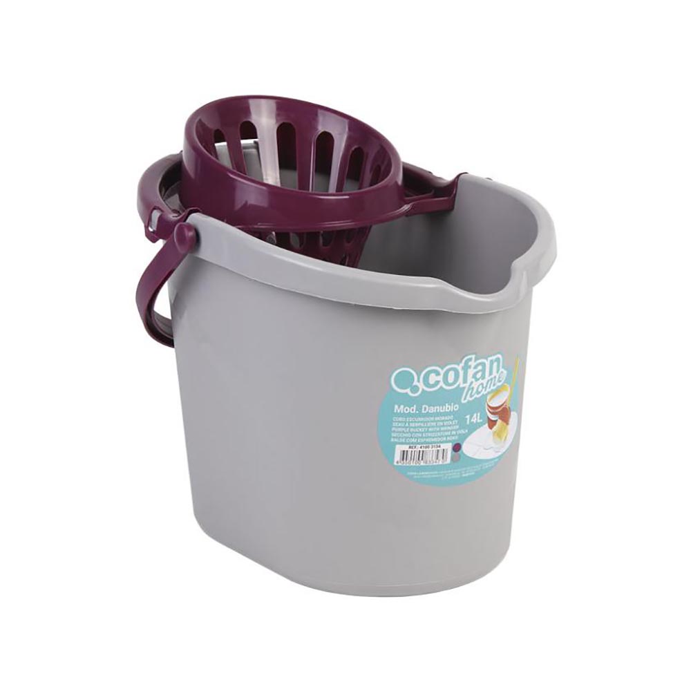 Cubo Escurridor modelo Danubio 14 L morado