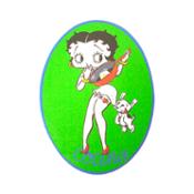 miniatura Placa Madera Adhesiva Cartel Puerta Letrero Oval Cocina Betty Verde Azul