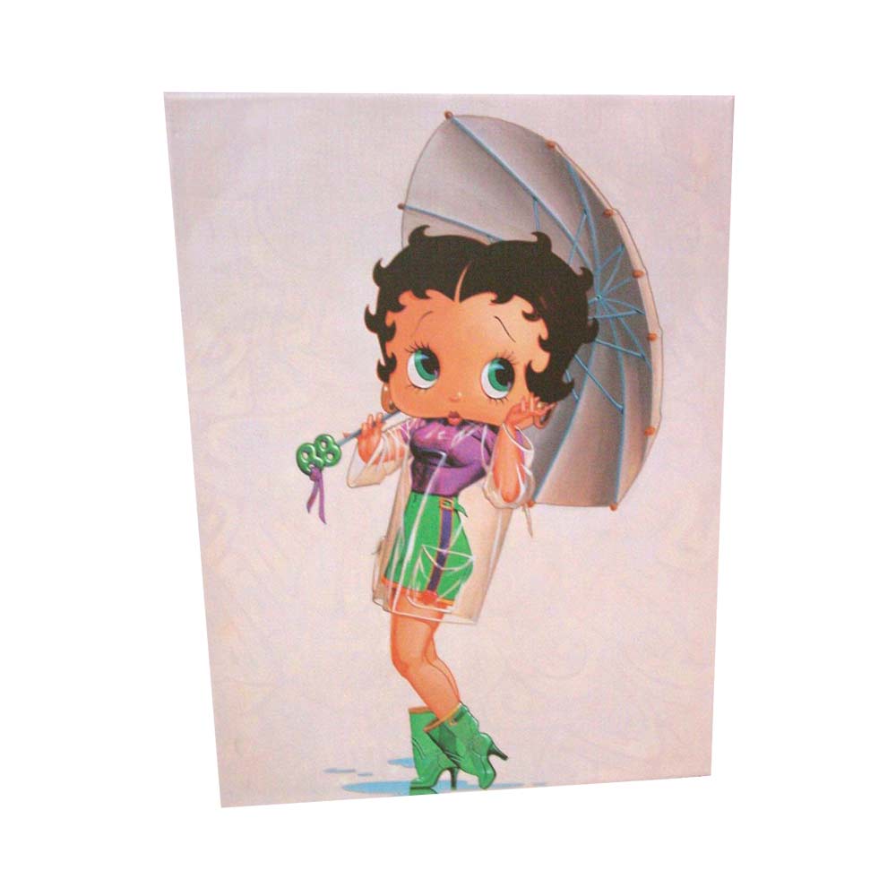 Cuadro Plotter Canvas Madera Dibujo Animado Betty Boop Paraguas