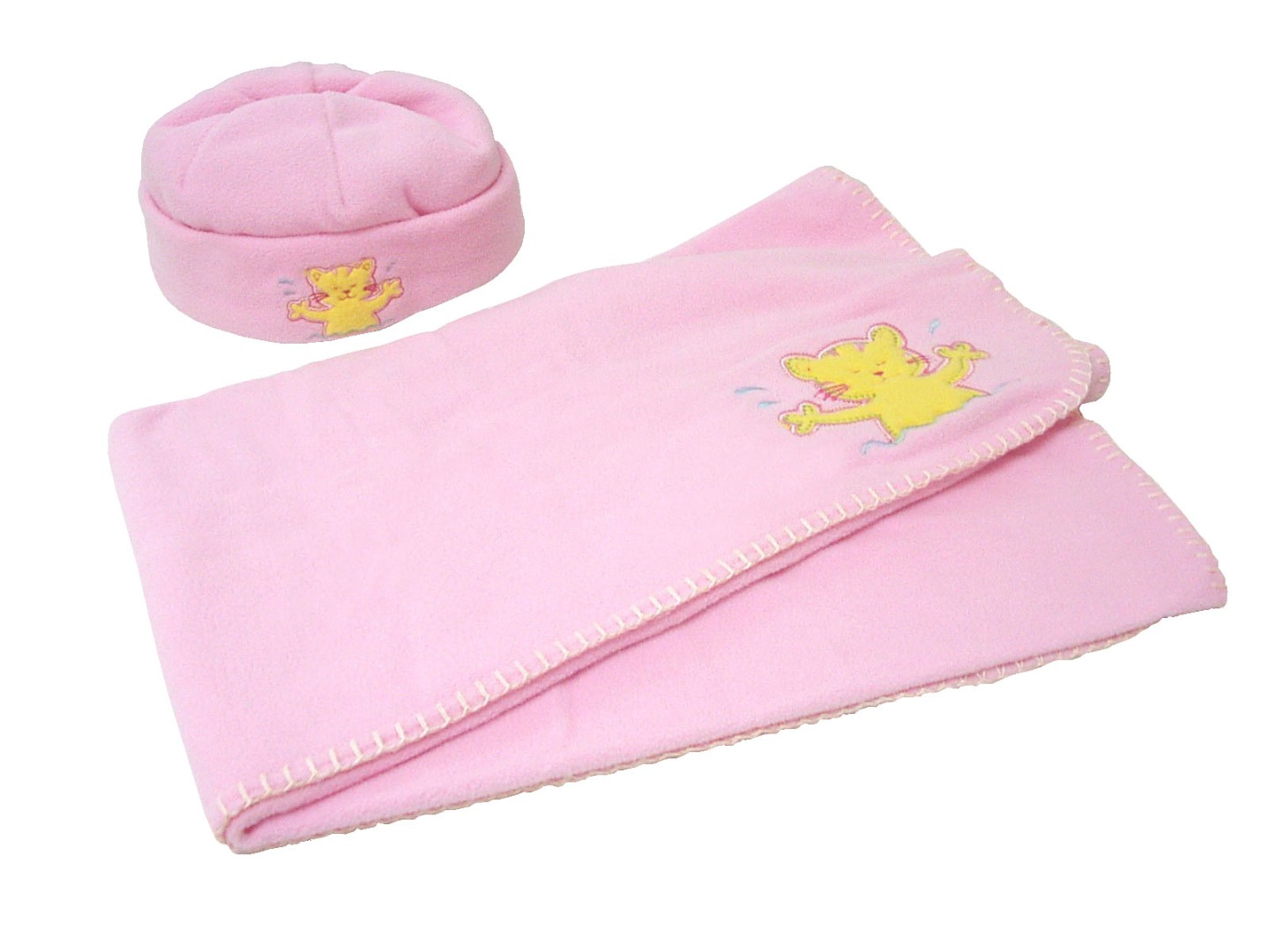 Juego Manta Polar Y Gorro Infantil Rosa