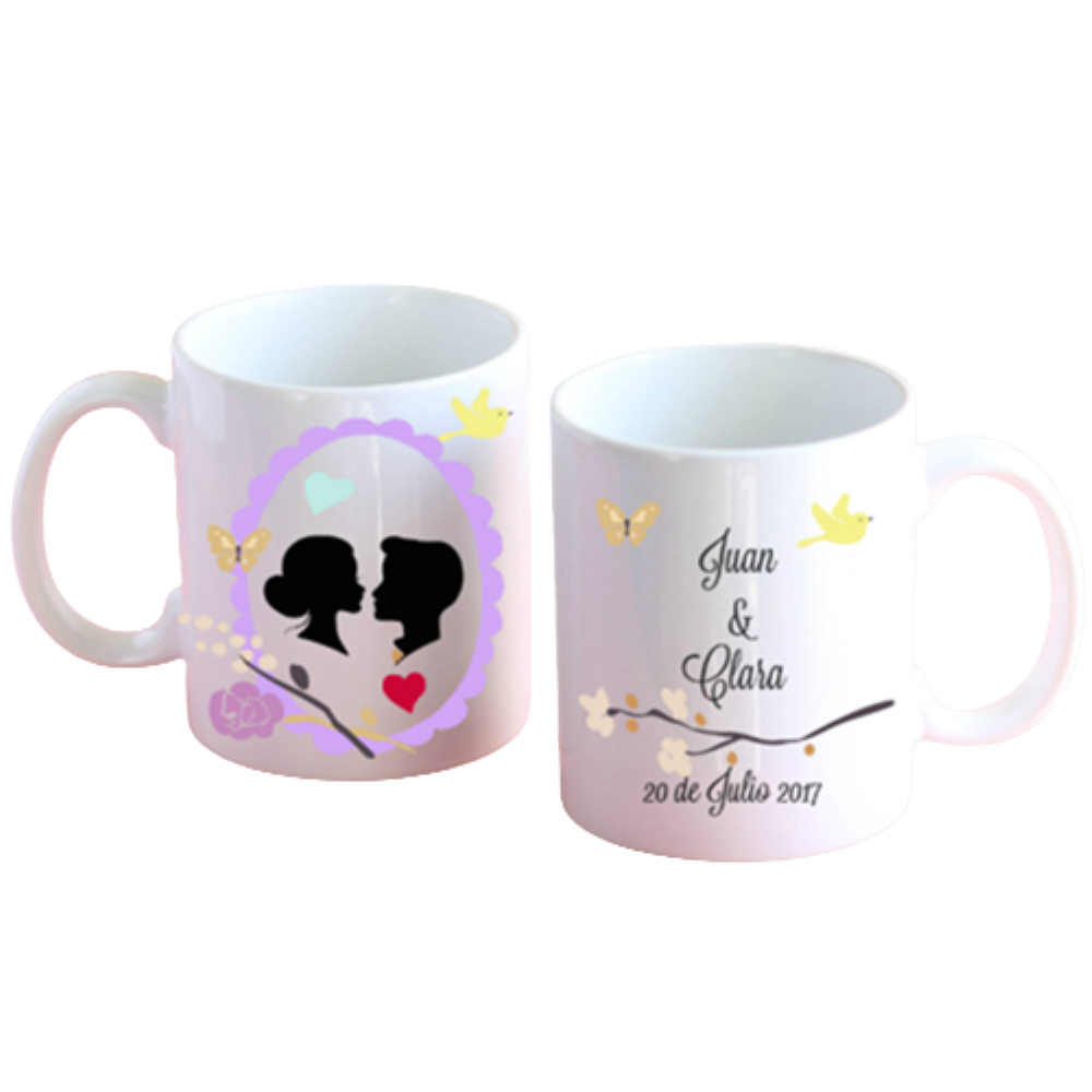 Taza personalizada Boda de cerámica