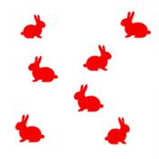 miniatura Set de 16 vinilos conejitos