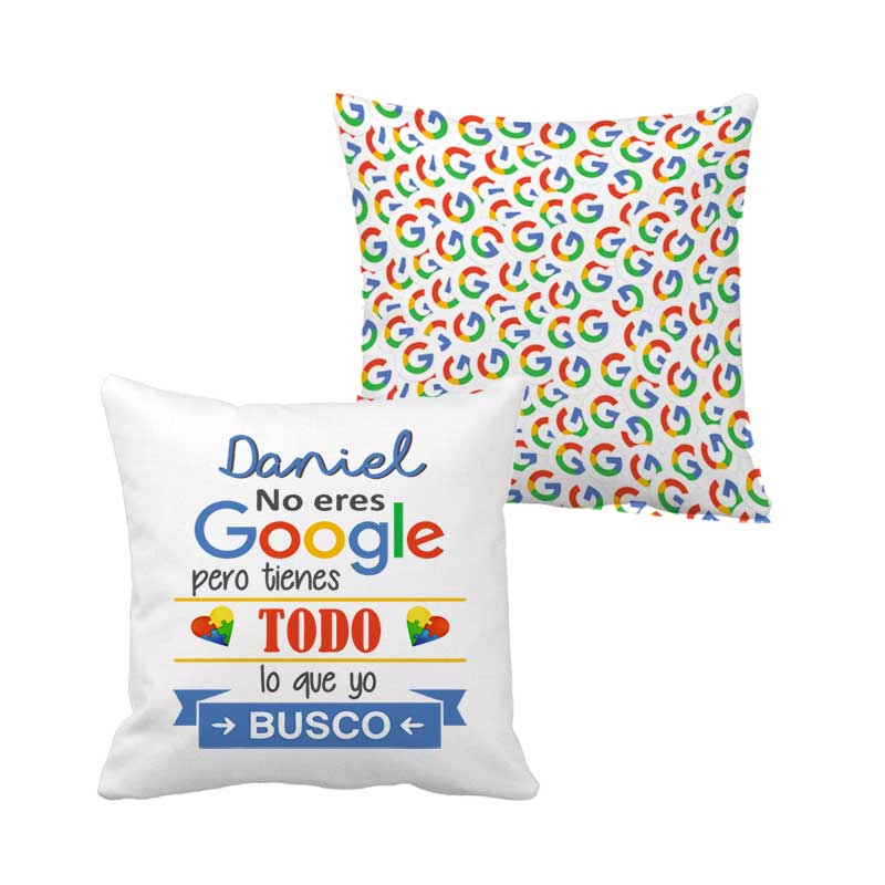 Cojín personalizado Google San Valentín