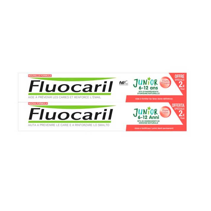 Fluocaril Fluocaril Junior Gel Frutos Rojos 2X75 Ml