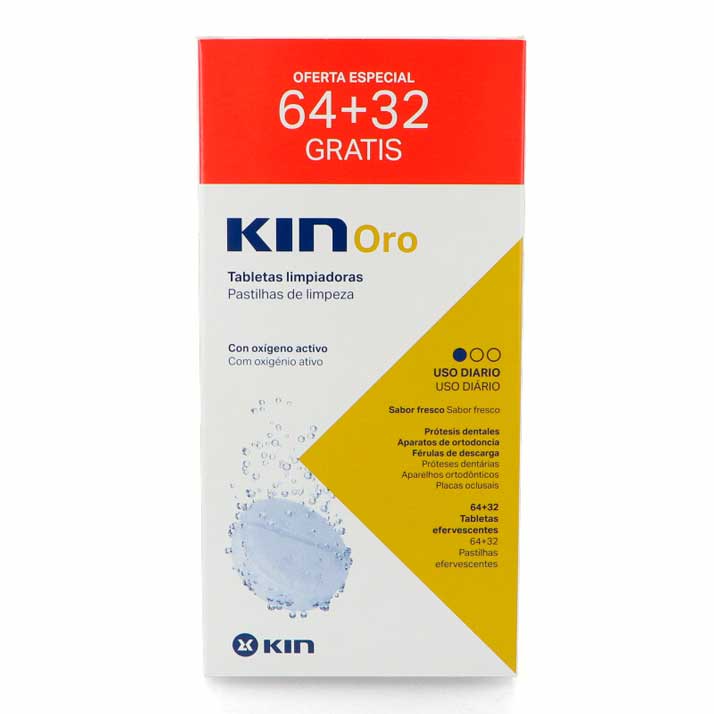 Kin Kin Oro Tabletas Limpiadoras 64+32 Unidades