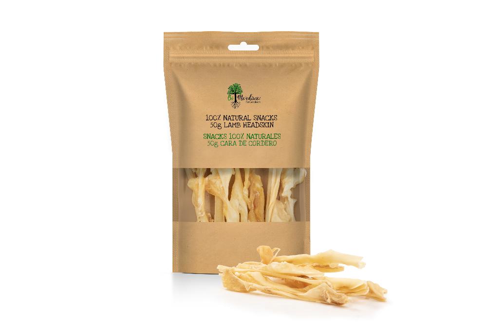 Bimordiscos Snack Natural - Cara de Cordero para Perros (50 gramos)
